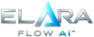 ElaraFlow AI luxury smart home automation logo with lambda AI symbol